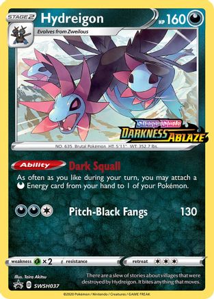 Hydreigon - SWSH037 (Prerelease) (Holofoil)