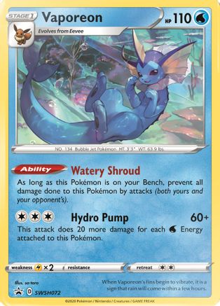 Vaporeon - SWSH072 (Holofoil)