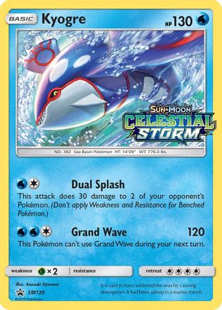 Kyogre - SM129 (Prerelease) (Holofoil)