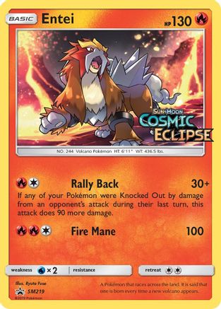 Entei - SM219 (Prerelease) (Holofoil)