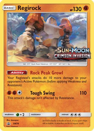 Regirock - SM74 (Prerelease) (Holofoil)