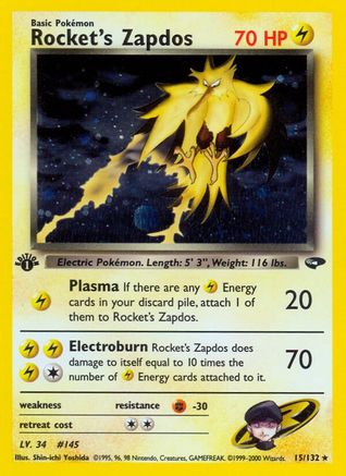 Rocket's Zapdos (1st Edition Holofoil)