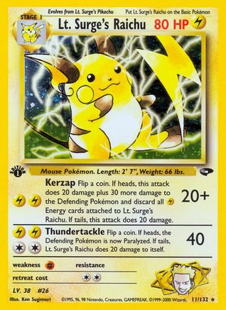 Lt. Surge's Raichu (Unlimited Holofoil)