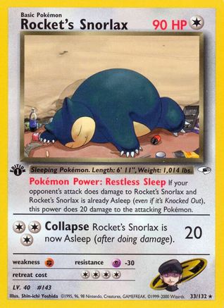 Rocket's Snorlax (1st Edition)