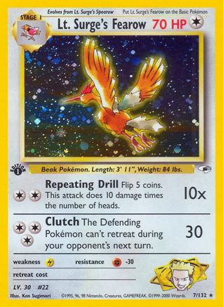 Lt. Surge's Fearow (1st Edition Holofoil)