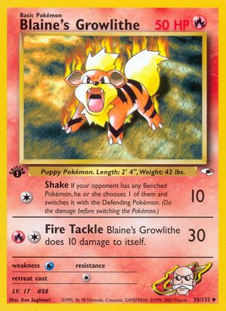 Blaine's Growlithe (35) (1st Edition)