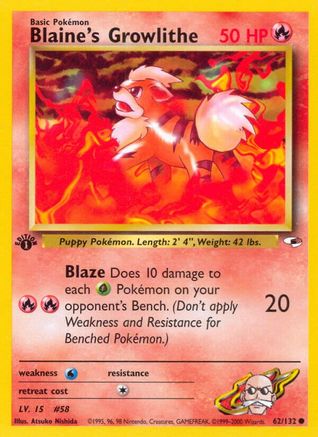 Blaine's Growlithe (62) (1st Edition)