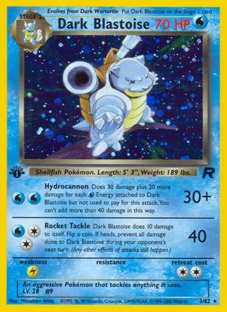 Dark Blastoise (3) (1st Edition Holofoil)