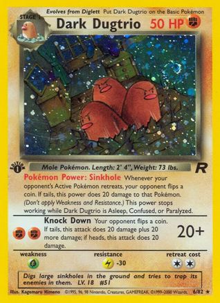 Dark Dugtrio (6) (1st Edition Holofoil)