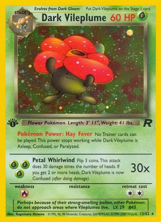 Dark Vileplume (13) (1st Edition Holofoil)