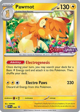Pawmot - 006 (Prerelease) [Staff] (Holofoil)