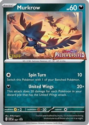 Murkrow - 021 (Prerelease) [Staff] (Holofoil)