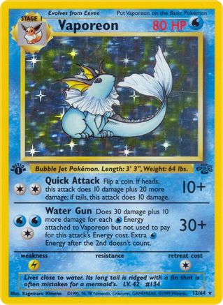 Vaporeon (12) (1st Edition Holofoil)