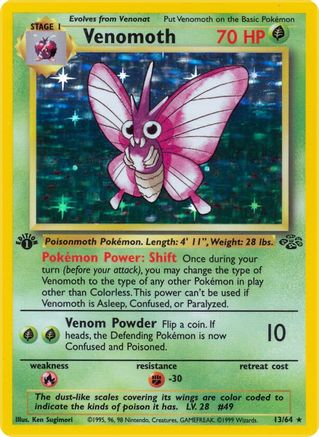 Venomoth (13) (1st Edition Holofoil)