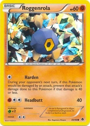 Roggenrola - 49/98 (Cracked Ice Holo) (Holofoil)