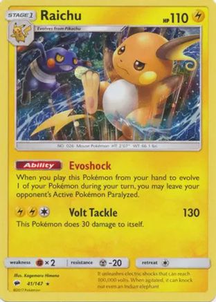 Raichu - 41/147 (Cosmos Holo) (Holofoil)