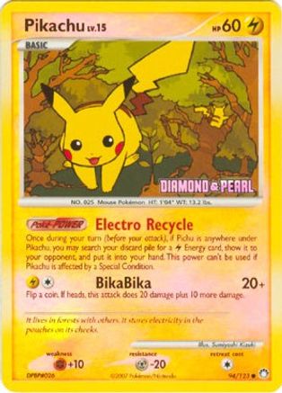 Pikachu - 94/123 (Diamond & Pearl) (Reverse Holofoil)
