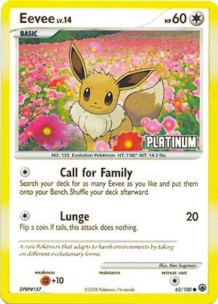 Eevee - 62/100 [Platinum] (Reverse Holofoil)