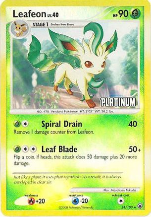 Leafeon - 24/100 [Platinum] (Reverse Holofoil)