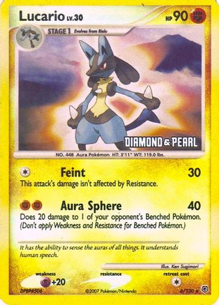 Lucario - 6/130 [Diamond & Pearl] (Reverse Holofoil)
