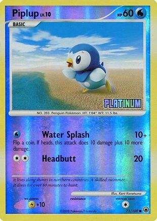 Piplup - 71/100 [Platinum] (Reverse Holofoil)