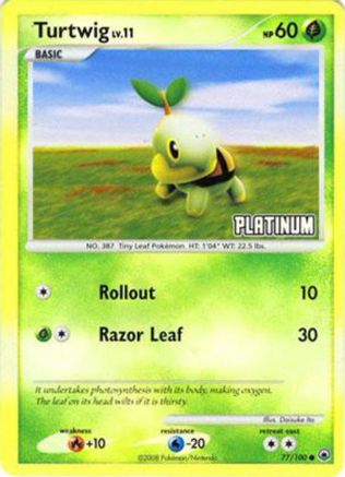 Turtwig - 77/100 [Platinum] (Reverse Holofoil)