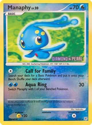 Manaphy - 9/130 [Diamond & Pearl] (Reverse Holofoil)