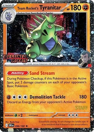 Team Rocket's Tyranitar (Prerelease) [Staff] (Holofoil)