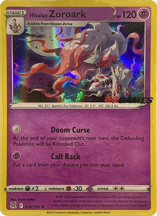 Hisuian Zoroark - 076/196 (EB Games Exclusive) (Holofoil)