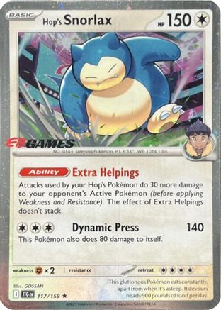 Hop's Snorlax - 117/159 (EB Games) (Cosmos Holo) (Holofoil)