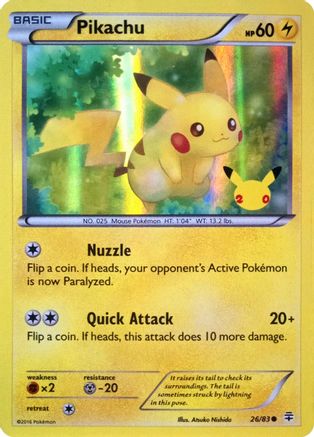 Pikachu - 26/83 (20th Anniversary) (Holofoil)