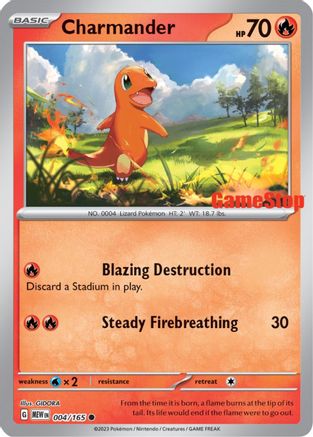 Charmander - 004/165 (GameStop Exclusive) (Reverse Holofoil)