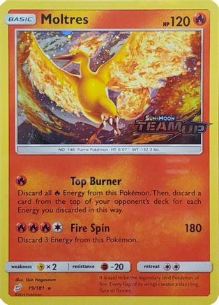 Moltres - 19/181 (Team Up Stamped) (Holofoil)