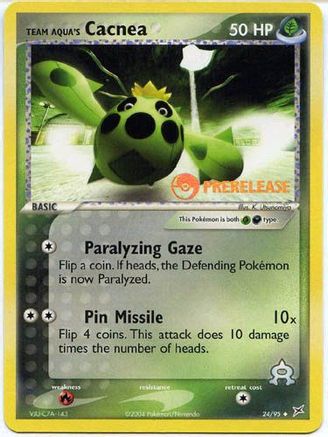 Team Aqua's Cacnea - 24/95 (Prerelease) (Holofoil)