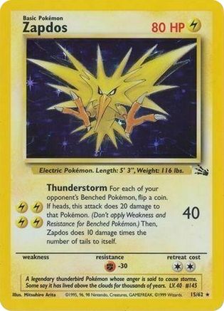 Zapdos - 15/62 (Cosmos Holo) (Holofoil)