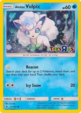 Alolan Vulpix - 21/145 (Toys R Us Promo) (Holofoil)