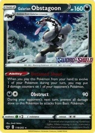 Galarian Obstagoon - 119/202 (Cosmos Holo) (Holofoil)