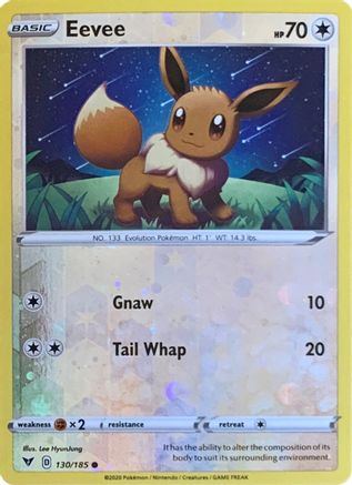 Eevee - 130/185 (Reverse Cosmos Holo) (Reverse Holofoil)