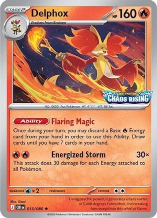 Delphox - 013/086 (Chaos Rising Stamped) (Holofoil)