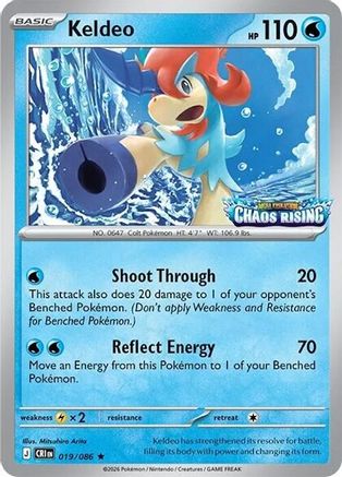 Keldeo - 019/086 (Chaos Rising Stamped) (Holofoil)