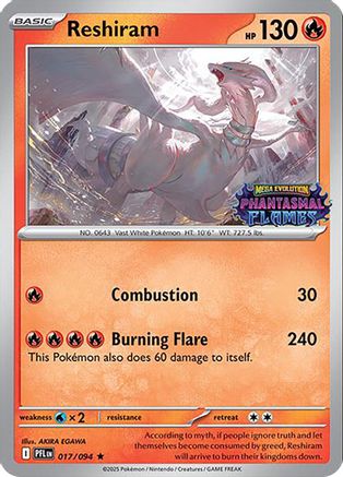 Reshiram (Phantasmal Flames Stamped) (Holofoil)