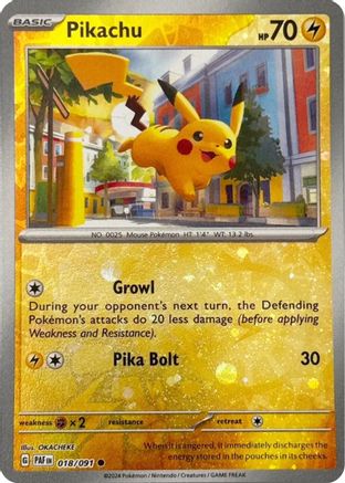 Pikachu - 018/091 (Reverse Cosmos Holo) (Reverse Holofoil)