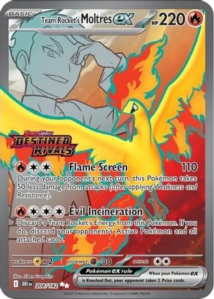 Team Rocket's Moltres ex - 208/182 (Destined Rivals Stamp) (Holofoil)