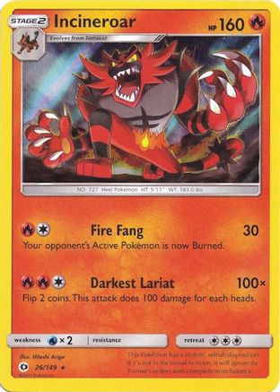 Incineroar - 26/149 (Water Web Holo) (Holofoil)
