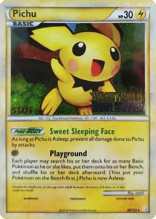 Pichu - 28/123 (Prerelease) [Staff] (Holofoil)