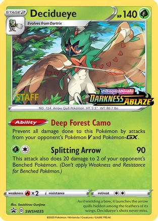 Decidueye - SWSH035 (Prerelease) [Staff] (Holofoil)