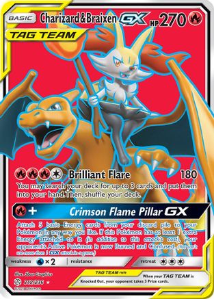 Charizard & Braixen GX (Full Art) (Holofoil)