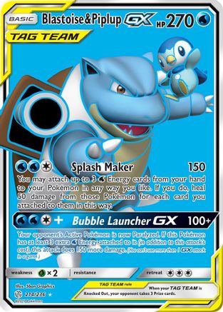 Blastoise & Piplup GX (Full Art) (Holofoil)
