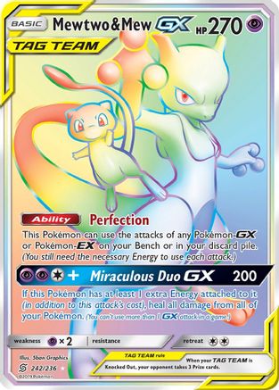 Mewtwo & Mew GX (Secret) (Holofoil)