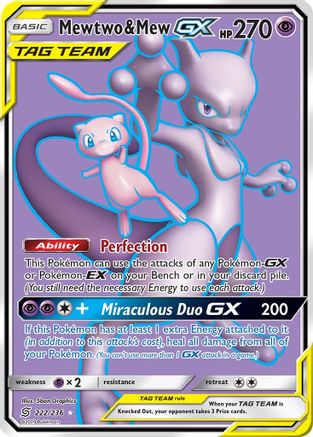 Mewtwo & Mew GX (Full Art) (Holofoil)